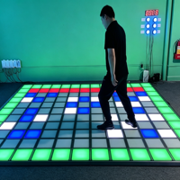 Panneau de sol de danse LED DMX512 extérieur en verre trempé, sol de danse brillant pour DJ, spectacle, bar, mariage