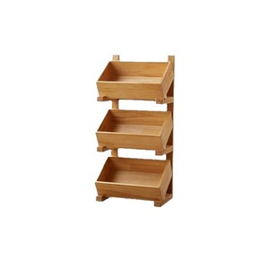 Solid wood multi-layer storage rack for living room miscellaneous items, dining room and kitchen <b>vegetable</b> and fruit display - Product Image 5