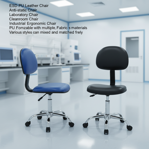 PU Leather Seat Doctor <strong>Office</strong> <strong>Stool</strong> for Standing Desk Lab Furniture Chrome Base Ergonomic Cleanroom Anti Static ESD Chair - Product Image 3