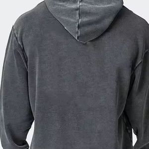 เสื้อฮู้ดโอเวอร์ไซส์สำหรับผู้ชาย ผ้าฝ้ายเฟรนช์เทอร์รี่ สีพื้น สวมใส่สบาย มีกระเป๋าหน้าและเชือกผูกฮู้ด เหมาะสำหรับฤดูหนาว - Product Image 3