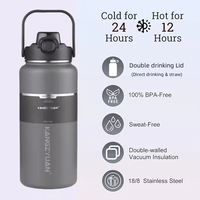 Bouteille d'eau isotherme en acier inoxydable 2000 ml, cadeau créatif, gravure personnalisée, coffret cadeau d'entreprise pour les fêtes, isolation thermique