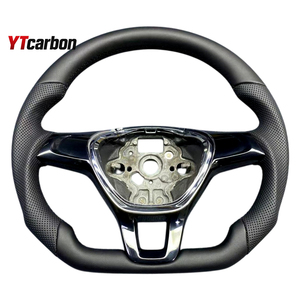 Volante de Cuero Completo Personalizado YTcarbon para Transporter <span class=keywords><strong>Virtus</strong></span> Vento, Accesorios Interiores para Automóviles, Modificación de Piezas de Automóviles, Cuero Italiano y Gamuza - Product Image 5