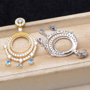 Support de pendentif en acier inoxydable plaqué argent pour perles de 16,3-16,5 mm, support de breloque vide rétro et tendance pour la fabrication de bijoux DIY - Product Image 2