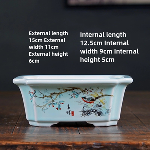 <span class=keywords><strong>Vasi</strong></span> per Bonsai <span class=keywords><strong>in</strong></span> <span class=keywords><strong>Ceramica</strong></span> Ecologici, Smaltati Bianco-Blu con Fori di Drenaggio, Resistenti, <span class=keywords><strong>Piccoli</strong></span> <span class=keywords><strong>Vasi</strong></span> da Interno per Piante e Fiori - Product Image 2