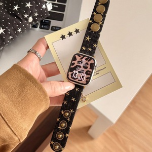 Correa de Reloj XINGX de Mezclilla con Botones para Apple 11, Apple S10, iWatch 9, S8, 7, 6, 5, 4, SE, 3, <span class=keywords><strong>Xiaomi</strong></span> 9 Pro - Product Image 2