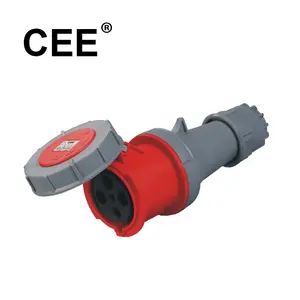 CEE 3 fase 4pin 3 P + PE pin & luva industrial conectores retos 400V 125 amp plug industrial tomada