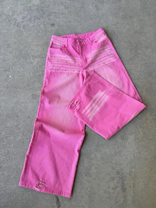 Pantalones <span class=keywords><strong>Vaqueros</strong></span> Anchos de Mezclilla <span class=keywords><strong>para</strong></span> <span class=keywords><strong>Hombre</strong></span>, Estilo Vintage, Lavado Ácido, Desgastado, Personalizado, <span class=keywords><strong>con</strong></span> Tachuelas, Rotos, Estilo Globo, Color Rosa, <span class=keywords><strong>para</strong></span> Ropa Urbana - Product Image 2