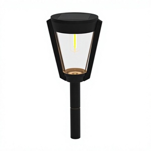 ไฟสวนพลังงานแสงอาทิตย์ LED แสงวอร์มไวท์ IP65 กันน้ำ โคมไฟพลาสติกสำหรับตกแต่งสวนภายนอก - Product Image 1