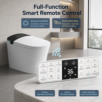 Toilettes intelligentes avec écran LCD noir de qualité supérieure, nettoyage à une touche, bidet intelligent, toilettes intelligentes pour salle de bain avec bidet intégré