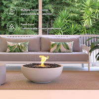MEISU.CH Ensemble de chauffage extérieur pour jardin de villa, foyer rond, brasero, foyer à bois/gaz/alkohol
