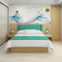 Ensemble de meubles de chambre d'hôtel, lit king-size moderne en panneaux de bois, sur mesure pour projets d'appartements et chambres d'hôtes 2 à 5 étoiles, usine OEM ODM