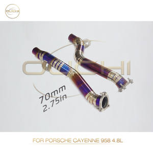 Tubo delantero de titanio OUCHI para Porsche Cayenne 958 4.8L tubos resonantes Porsche escape Auto performances partes - Product Image 2
