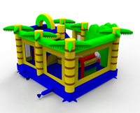 Ensemble de château gonflable à thème de jungle de crocodile commercial pour enfants, maison de rebond, château de saut, combo avec toboggan
