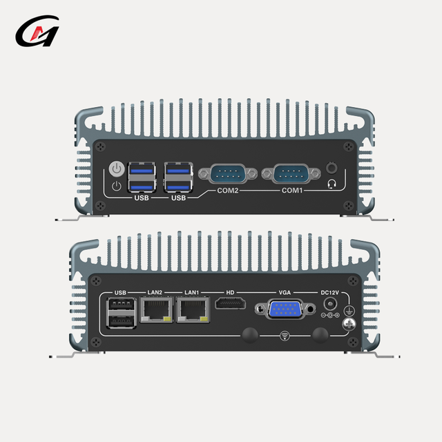 Fanless Embedded Box  Intel I5 I7 Processor SSD Dual LAN HD VGA Outputs Wide Temp Rugged Design for Harsh Use Industrial MINI Pc