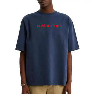 T-shirt uni 100% coton lourd avec logo personnalisé T-shirt oversize vierge avec logo imprimé personnalisé unisexe pour hommes - Product Image 1