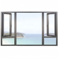 Ventanas de vidrio de seguridad de impacto de huracán de aluminio de diseño moderno personalizado, marco de aleación abatible insonorizado energéticamente eficiente