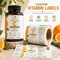 Étiquettes personnalisées pour compléments alimentaires, autocollants pour compléments alimentaires, étiquettes imperméables en vinyle pour flacons de médicaments, impression de logo de marque