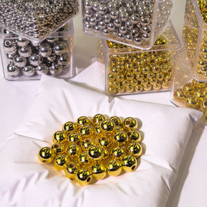 Cuentas Redondas de Plástico Doradas y Plateadas para Hacer Collares y Pulseras, 3/4/5/8 mm/1 Bolsa de 30 g, Encantadoras y Modernas, Vanguardistas - Product Image 2