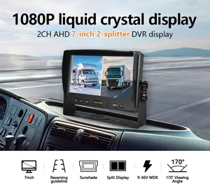 ZYX RTS 7 Inch Wireless Ahd Car Monitor Split Screen 2 4 Channel Car Headrest Rearview Monitor Display With Reverse Camera