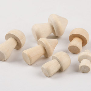 Wooden Mushroom Figurines Natural Wood Color DIY Craft Decorative Ornaments For Children Home Decoration - Product Image 4