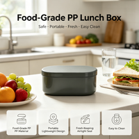 Boîte à lunch pour enfants en plastique PP, portable, préservant la fraîcheur, durable, ensemble de contenants de stockage alimentaire pour la cuisine et la maison