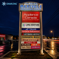 Panneau d'affichage vidéo numérique extérieur personnalisé sur pylône, autoportant, écran publicitaire pour logo de locataire facilement remplaçable pour centre commercial