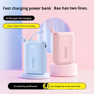 Banque d'alimentation Li-polymère haute capacité 35W <span class=keywords><strong>30000Mah</strong></span> avec câble intégré, charge ultra-rapide, sortie haute puissance <span class=keywords><strong>45W</strong></span>, prise universelle - Product Image 5