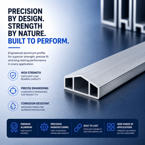 Profilé extrudé en aluminium série 6000, section trapézoïdale multi-chambres, tube de support pour l'automatisation industrielle - Product Image 2