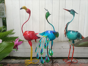 <span class=keywords><strong>Flamant</strong></span> rose, paon, pot de fleurs, animal de jardin, pièce décorative - Product Image 6