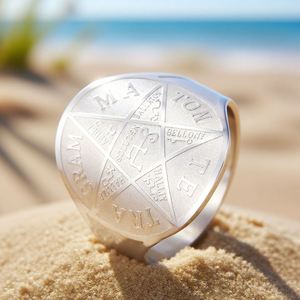 <span class=keywords><strong>Anello</strong></span> in Acciaio Inossidabile Myshape Jewelry, <span class=keywords><strong>Anello</strong></span> Pentagramma della Stregoneria, <span class=keywords><strong>Anello</strong></span> di <span class=keywords><strong>Salomone</strong></span>, Scudo Tetragrammaton con Gemma per Protezione 2025 - Product Image 2
