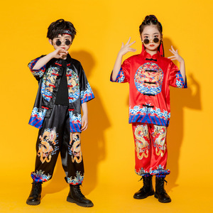 Récitation de poésie Hip-hop Étudiants de la maternelle Performance Costume de style chinois pour enfants Hanfu pour garçon - Product Image 4