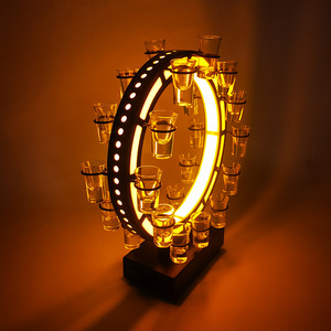 Support à verres à shot lumineux LED en forme de grande roue, capacité 30 ml, avec verres escamotables - Product Image 3