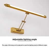Miroir de salle de bain moderne réglable et extensible avec éclairage intégré, idéal pour hôtels et toilettes intérieures, luminaire décoratif mural.