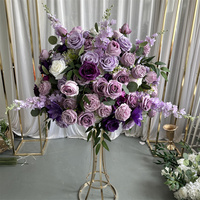 IFG Home Lila Seiden-Kunstblumenarrangement 60cm Kugel für Hochzeiten und Feiertage, Heimdekoration für Weihnachten, Muttertag, Ostern