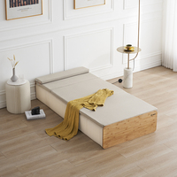 Lit pliant convertible moderne INNOPAPER, canapé-lit gain de place, cadre en papier kraft, design de lit moelleux, matelas en mousse en tissu, portable