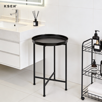 Table d'appoint et table basse en métal argenté de luxe T0785