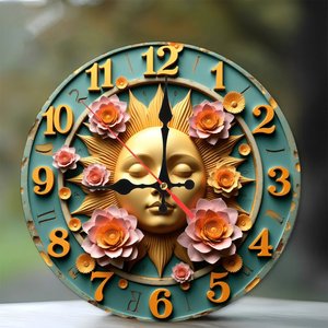 Round Wooden Wall <b>Clock</b> 25x25Cm <b>Silent</b> Movement Modern Simple Home Living Room Decor - Product Image 1