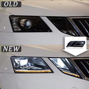 Faro Anteriore per Auto <span class=keywords><strong>Skoda</strong></span> <span class=keywords><strong>Octavia</strong></span> 2017-2019, Gruppo Ottico Modificato con Indicatore di Direzione Dinamico e Freno a LED, 12V 6000K - Product Image 2