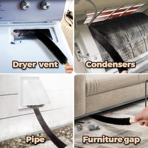 Holikme kurutma havalandırma temizleyici kiti 2 paket kurutma pamuklu fırça havalandırma tuzak temizleyici, uzun esnek buzdolabı bobin fırça radyatör fırça - Product Image 2