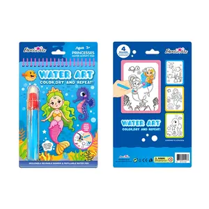 2024Hot Verkauf Magic Aquarell Buch Meerjungfrau Farbe mit Wasser Bücher für Kleinkinder Aquarell Magic No Mess Book mit Stift
