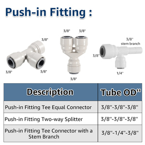Y + t + I + L loại + Van bi 3/8 "1/4" dễ dàng đẩy trong mỗi khuỷu tay nhanh chóng kết nối ống nước máy lọc Bộ lọc phù hợp - Product Image 3