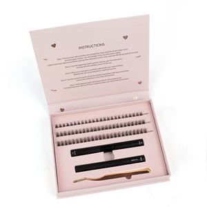 Prezzo di fabbrica all'ingrosso <span class=keywords><strong>Pre</strong></span> taglio segmentato ciglia da te Kit di estensione ciglia visone Private Label grappolo ciglia Kit - Product Image 2