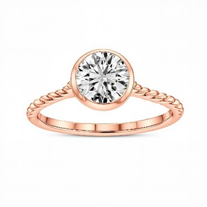 Anillo Moderno con Diamante Redondo de 1.50 Quilates Cultivado en Laboratorio para Mujer, en Plata de Ley 925, Titanio, Oro de 10K, 14K, 18K, Joyería Minimalista - Product Image 1
