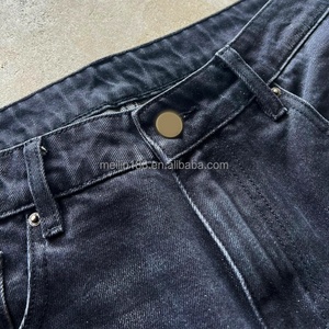 Jeans Cortos para Hombre, Estilo Vintage, Color Negro Desgastado, Personalizados por el Fabricante - Product Image 3