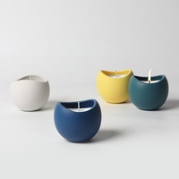 Bougie parfumée minimaliste en céramique mate |   Bougie aromatique en cire de soja naturelle biologique en forme de boule pour la décoration de la maison Pâques Diwali