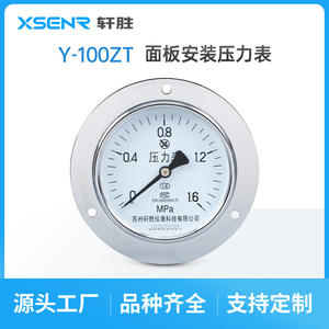 Manomètre analogique Suzhou XuanSheng Y100ZT 100 mm 1,6 MPa, type panneau axial avec bordure - Product Image 2