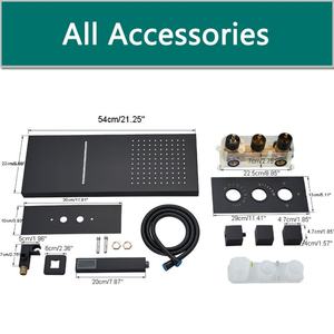 Ensemble de douche mural thermostatique en laiton à 3 voies, système double pluie, jet chromé, encastré pour hôtels - Product Image 4