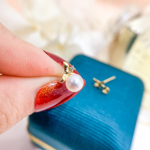 Accesorios de Plata S925 para DIY con Perlas, Bandeja Vacía para Joyería, Pendientes con Forma de Cola de Pez con Cuentas de 4-6mm 20932 - Product Image 1