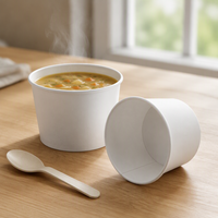Gobelets et bols en papier compostables écologiques, revêtement biodégradable, logo personnalisé imprimé, plusieurs options de taille, pour nouilles et aliments
