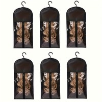 Lot de 3 sacs de rangement pour perruques unisexes pour adultes, comprenant 1 grande pochette de 23,62 pouces et 2 cintres – Support pour extensions de cheveux
